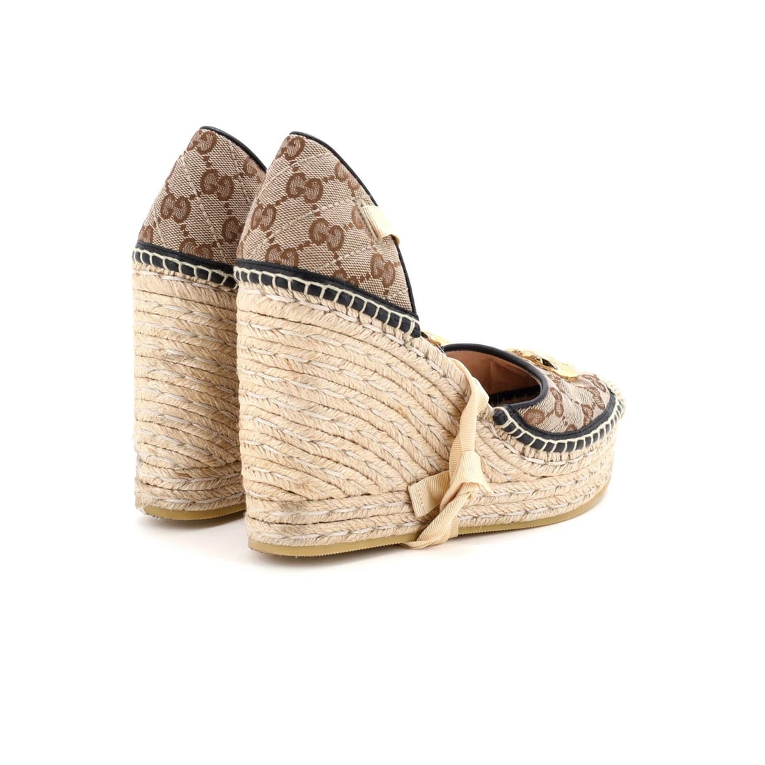Canvas Gucci Women's GG Marmont Wedge Espadrilles Diagonal Quilted GG - 3