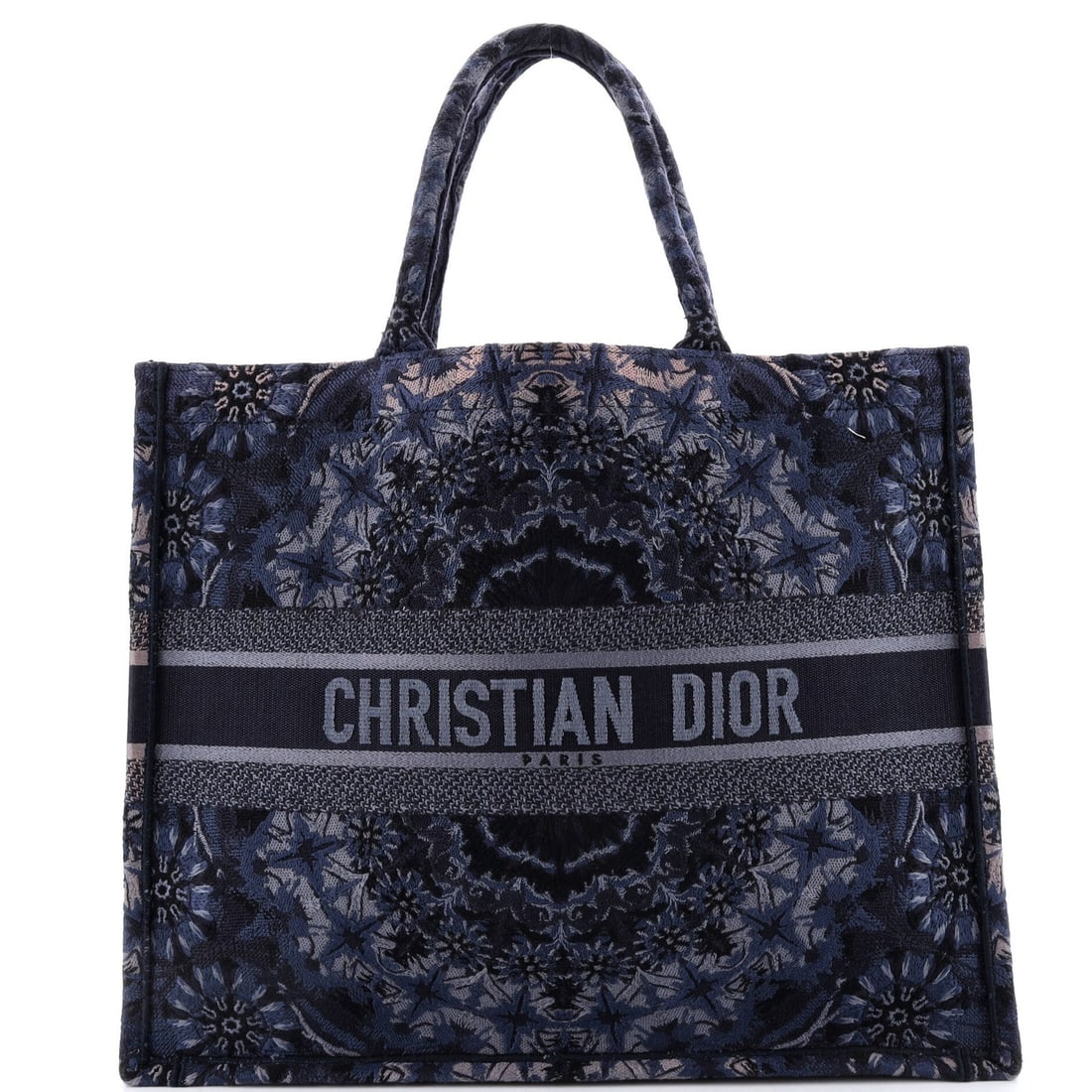 Large Christian Dior Book Tote Embroidered Canvas (1 of 6)