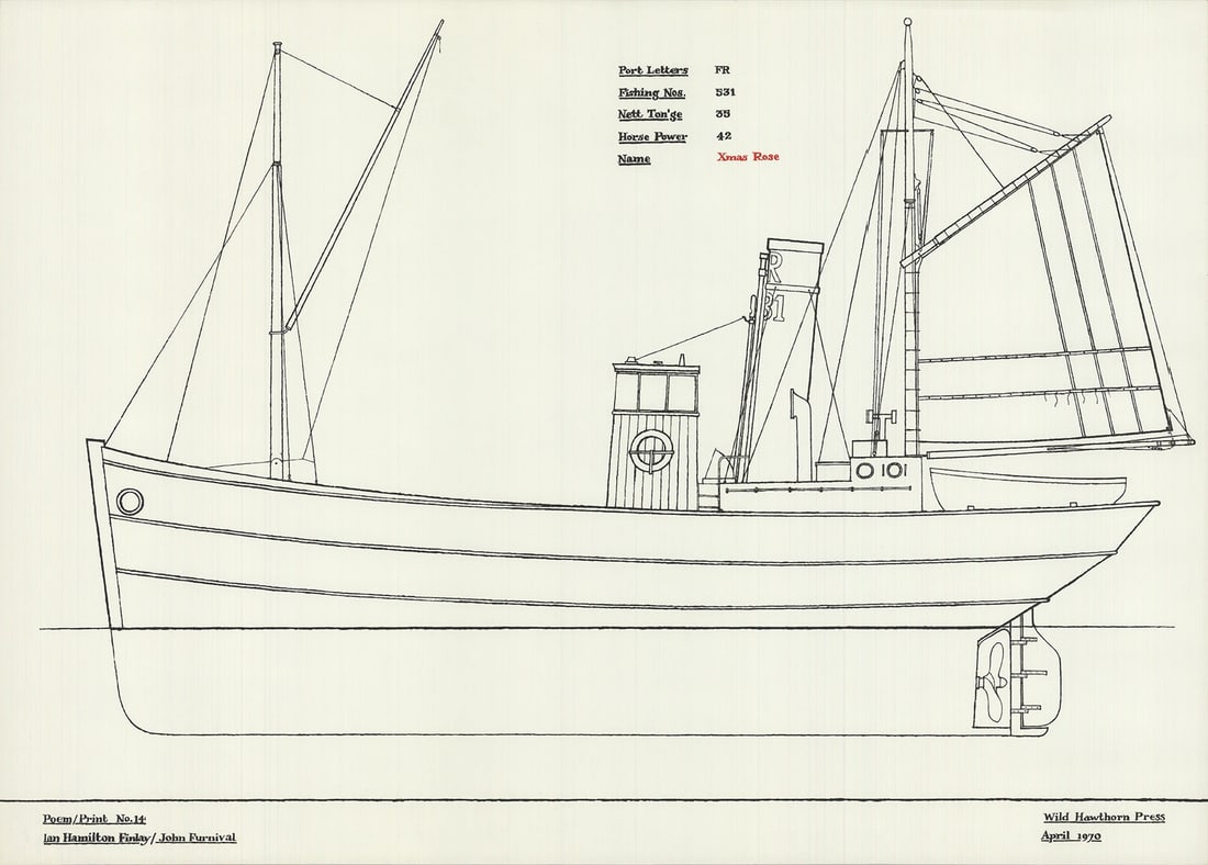 Contem IAN HAMILTON FINLAY Poem/ Print No.14 (Xmas Rose) 20" x 28" Serigraph 1970: Contem IAN HAMILTON FINLAY Poem/ Print No.14 (Xmas Rose) 20" x 28" Serigraph 1970 This listing features Contem IAN HAMILTON FINLAY Poem/ Print No.14 (Xmas Rose) 20" x 28" Serigraph 1970. Item