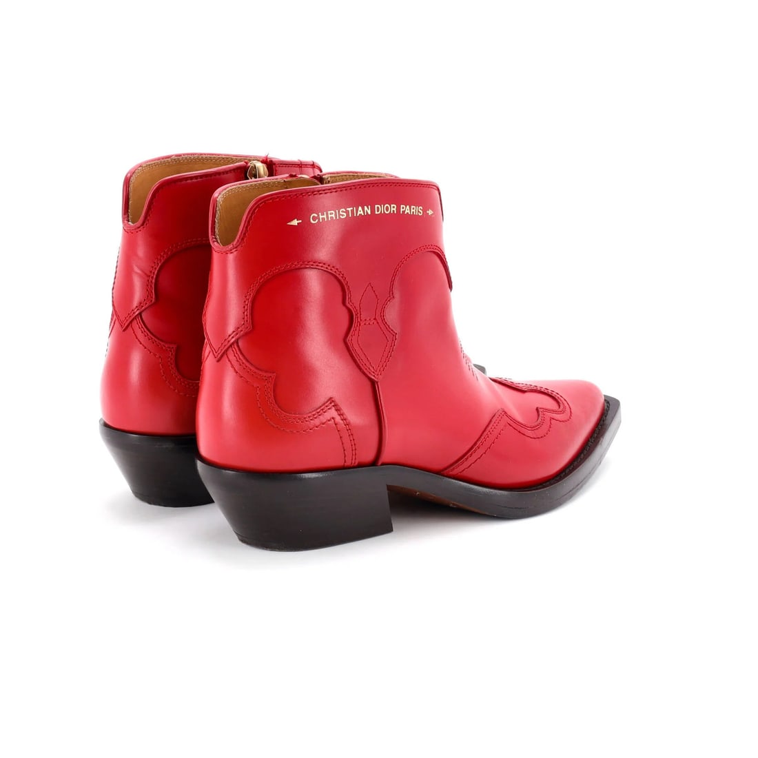 Leather Christian Dior Women's West Cowboy Ankle Boots - 3