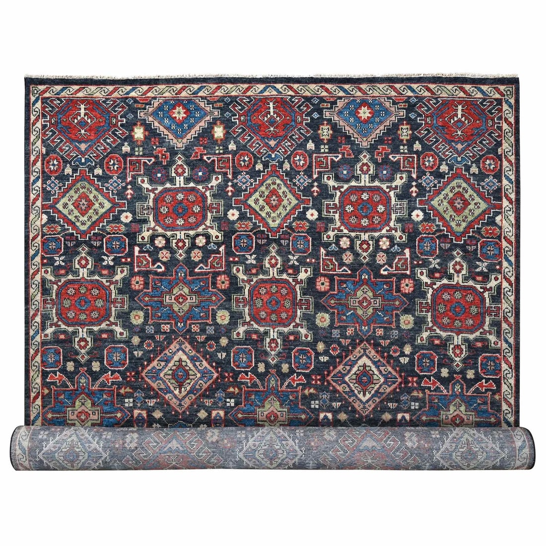 Rug 12'x18' Black Supple Organic Wool Hand Knotted Oversize Oriental: Rug 12'x18' Black Supple Organic Wool Hand Knotted Oversize Oriental This listing features Rug 12'x18' Black Supple Organic Wool Hand Knotted Oversize Oriental. Item specifics are provided below. 