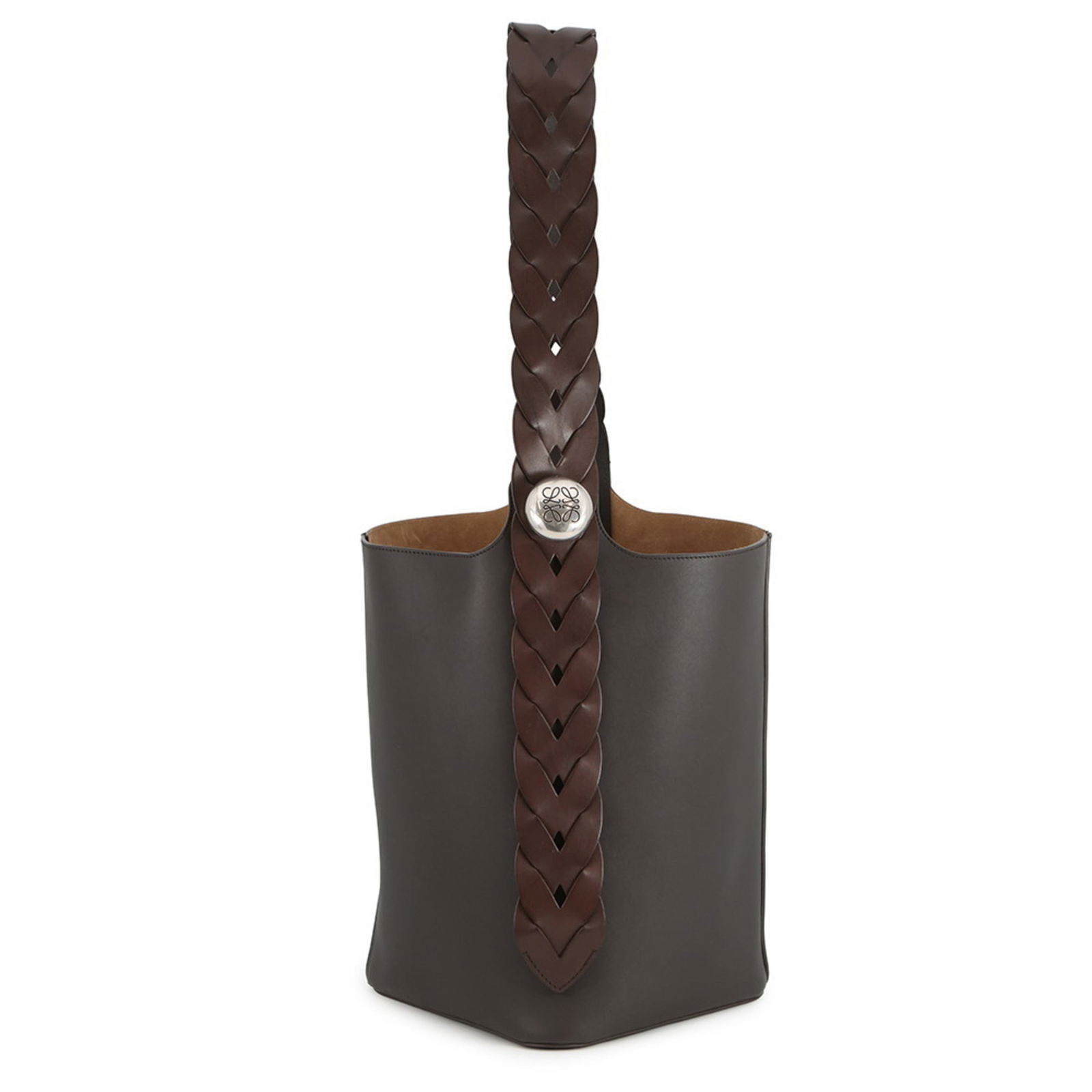 Leather Loewe Tote Bag: Leather Loewe Tote Bag This listing features Leather Loewe Tote Bag. Item specifics are provided below. Item Specifics: Brand: Loewe Type: Tote Bag Material: Leather Color: Dark Brown Gender: Women