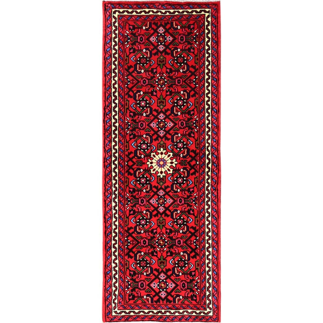 Rug 2'3"x6'2" Red New Zoroastrian Husineebobad Hand Knotted All Wool Runner: Rug 2'3"x6'2" Red New Zoroastrian Husineebobad Hand Knotted All Wool Runner This listing features Rug 2'3"x6'2" Red New Zoroastrian Husineebobad Hand Knotted All Wool Runner. Item specifics are provid