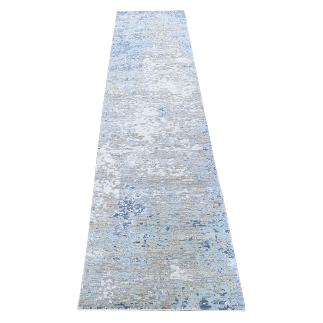 Rug 2'6"x11'10" Gray Pure Wool Modern Abstract Design Hand Knotted Runner: Rug 2'6"x11'10" Gray Pure Wool Modern Abstract Design Hand Knotted Runner This listing features Rug 2'6"x11'10" Gray Pure Wool Modern Abstract Design Hand Knotted Runner. Item specifics are provided b
