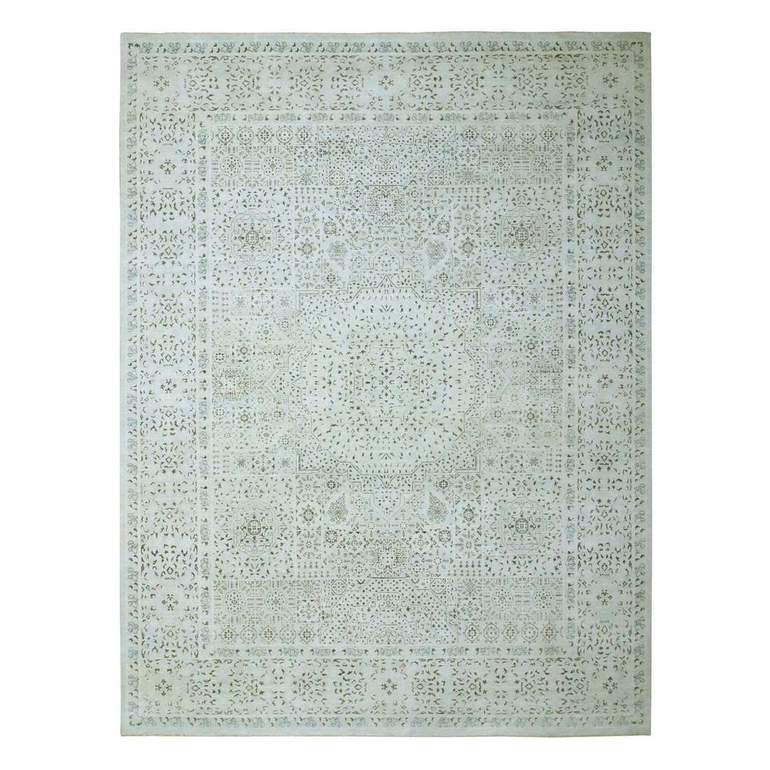 Rug 9'1"x12' Beau Blue Pre Historic Mamluk Design Hand Knotted Pure Wool: Rug 9'1"x12' Beau Blue Pre Historic Mamluk Design Hand Knotted Pure Wool This listing features Rug 9'1"x12' Beau Blue Pre Historic Mamluk Design Hand Knotted Pure Wool. Item specifics are provided