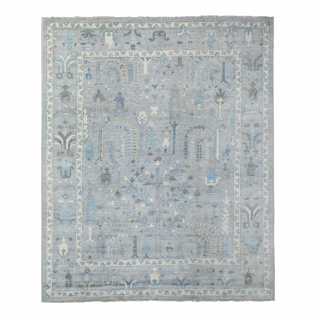 Rug 8'2"x9'10" Angora Oushak Willow Cypress Design Hand Knotted Wool: Rug 8'2"x9'10" Angora Oushak Willow Cypress Design Hand Knotted Wool This listing features Rug 8'2"x9'10" Angora Oushak Willow Cypress Design Hand Knotted Wool. Item specifics are provided below. Item