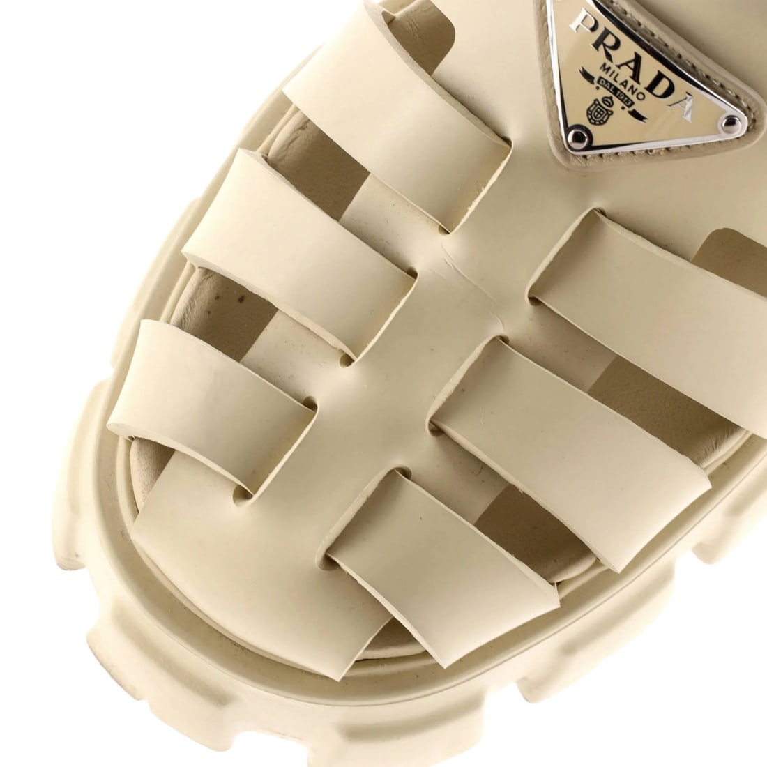 Rubber Prada Women's Monolith Cage Platform Sandals - 5