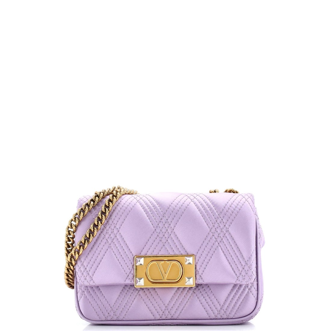 Small Valentino Garavani Quiltie 67 Chain Flap Bag Satin: Small Valentino Garavani Quiltie 67 Chain Flap Bag Satin This listing features Small Valentino Garavani Quiltie 67 Chain Flap Bag Satin. Item specifics are provided below. Item Specifics: Brand: Valen