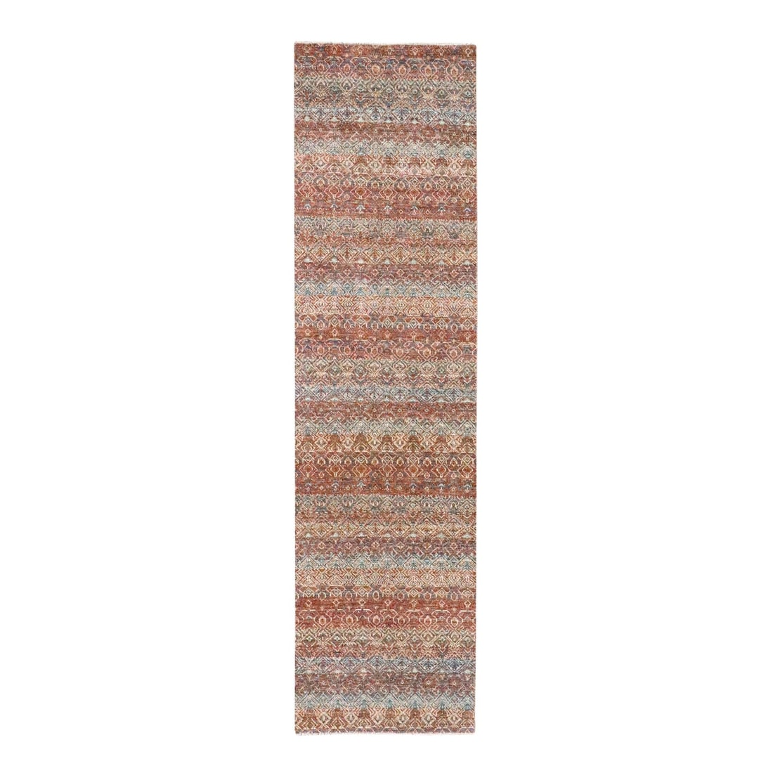Rug 2'7"x10' Red Small Geometric Design Soft Wool Hand Knotted Runner: Rug 2'7"x10' Red Small Geometric Design Soft Wool Hand Knotted Runner This listing features Rug 2'7"x10' Red Small Geometric Design Soft Wool Hand Knotted Runner. Item specifics are provided below. 