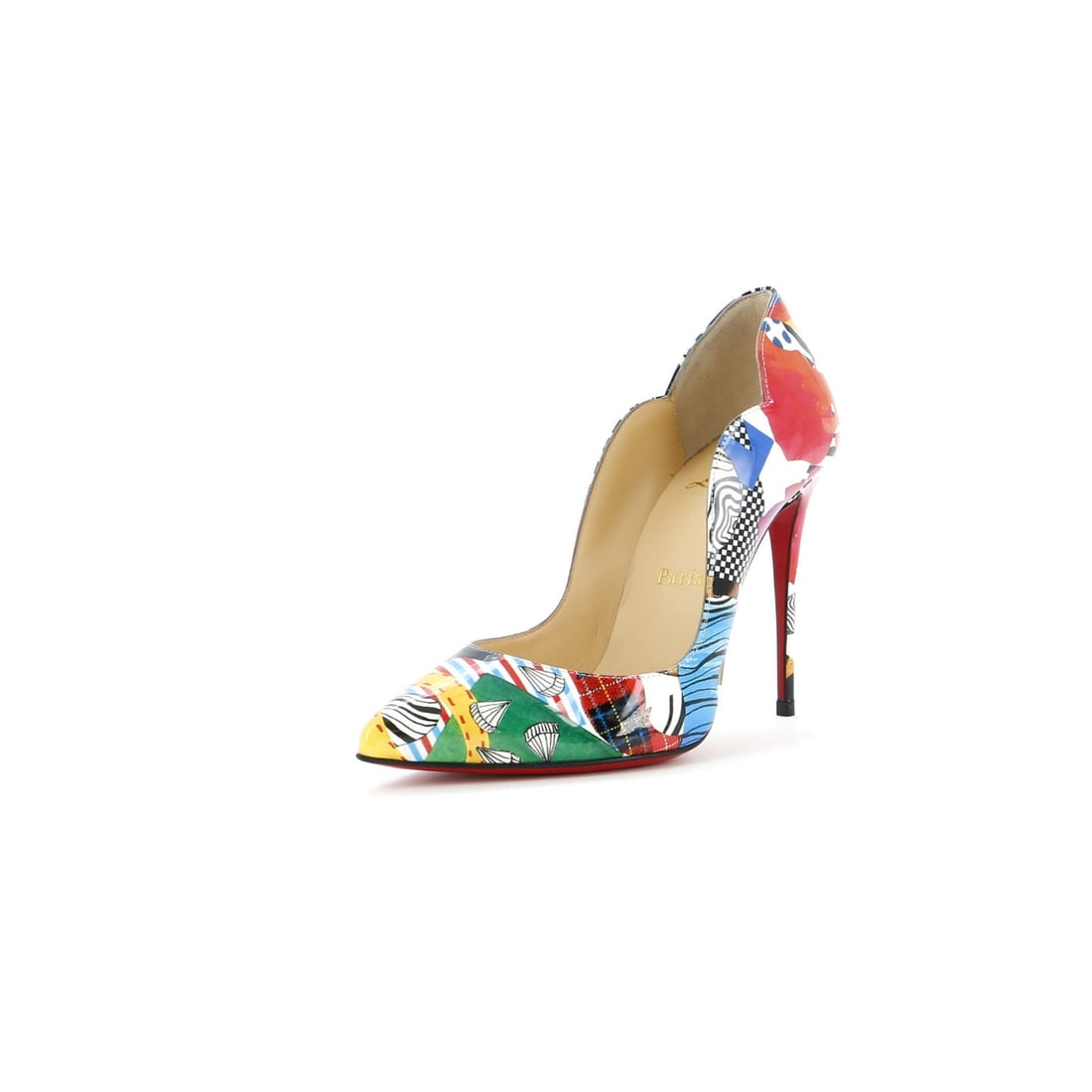 100 Christian Louboutin Women's Hot Chick Pumps Printed Patent (1 of 5)