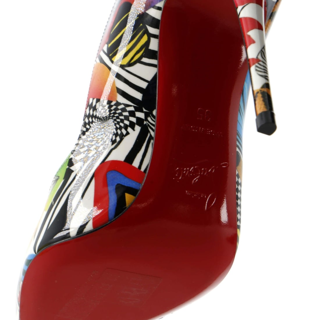 100 Christian Louboutin Women's Hot Chick Pumps Printed Patent - 5