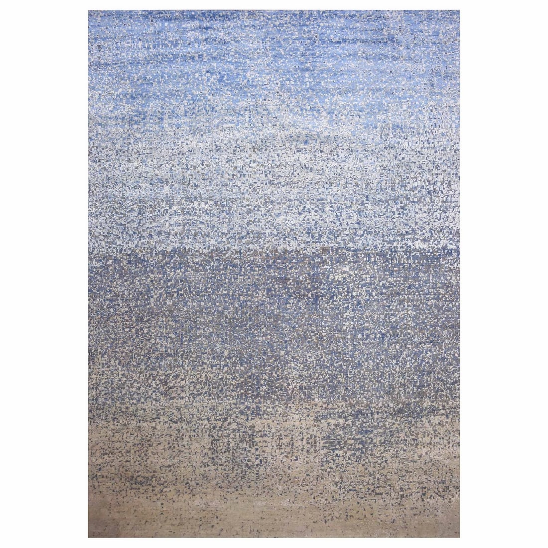 Rug 12'x18' Denim Blue Modern Hand Knotted Pure Silk and Wool Oversized (1 of 12)