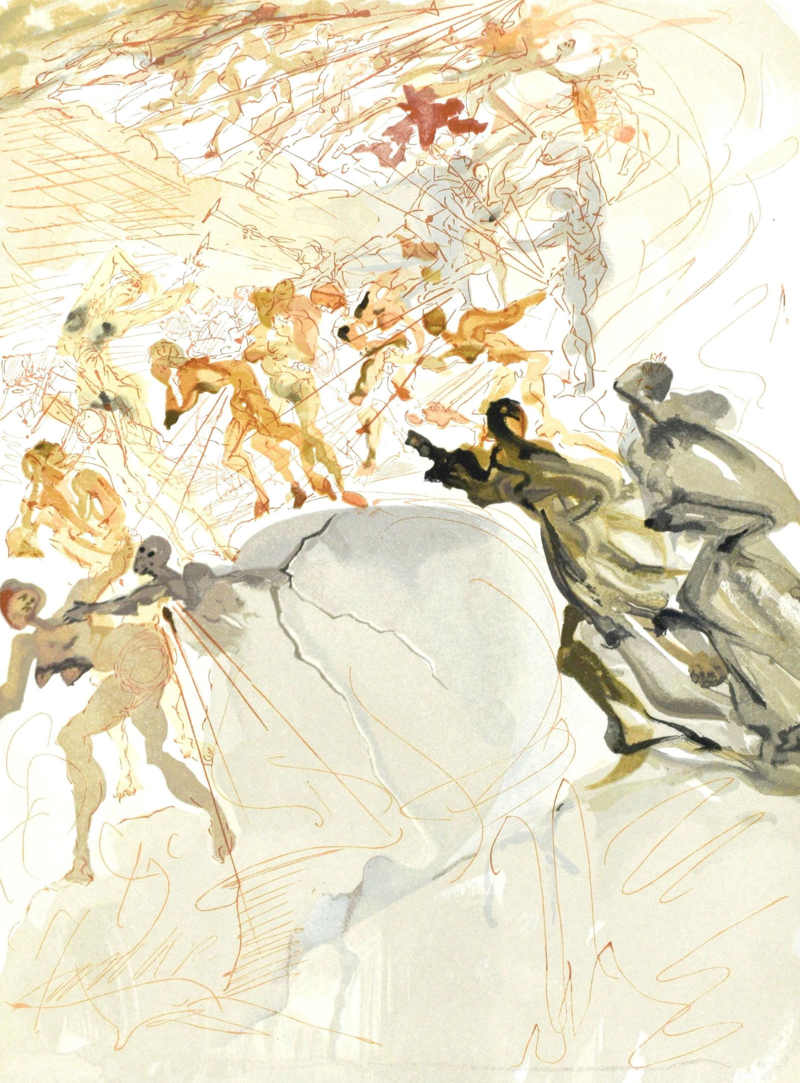 Woodcut - Salvador Dali - Purgatorio XXV (Michler/ Lpsinger 1039-1138; Field 189-200) - La Divina (1 of 8)