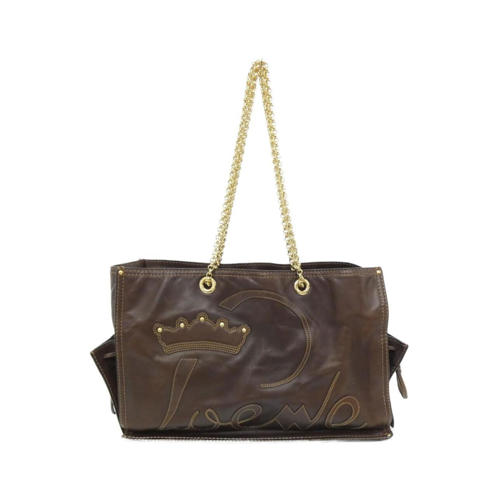 Leather Loewe Handbag: Leather Loewe Handbag This listing features Leather Loewe Handbag. Item specifics are provided below. Item Specifics: Brand: Loewe Type: Handbag Material: Leather Color: Brown Hardware Color: Gold Gen