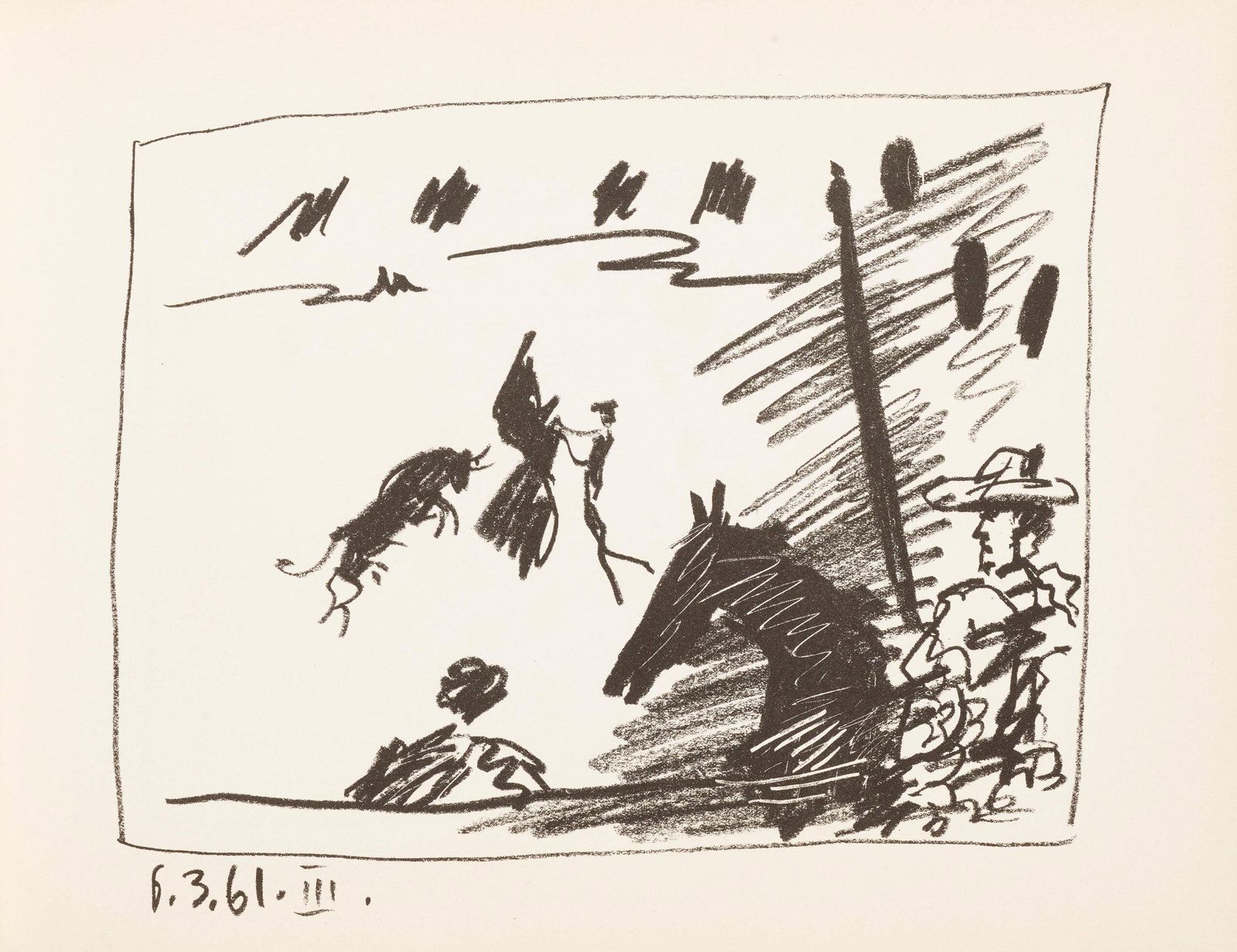 Lithograph - Pablo Picasso - Jeu de la cape (Bloch 1014-47; Cramer 113) - A Los Toros Avec Picasso (1 of 7)