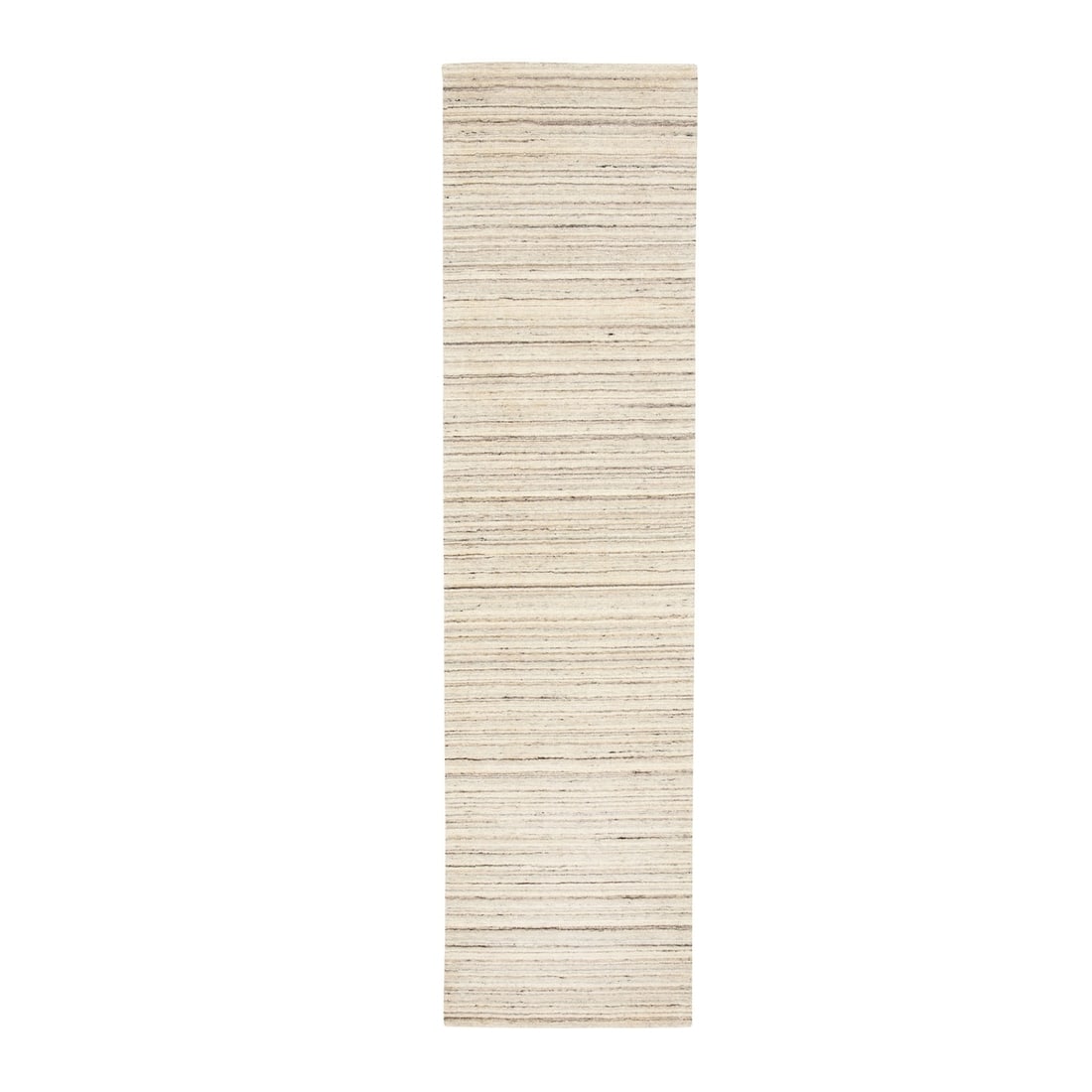 Rug 2'6"x9'8" Beige Hand Loomed Organic Wool Modern Runner Oriental (1 of 8)