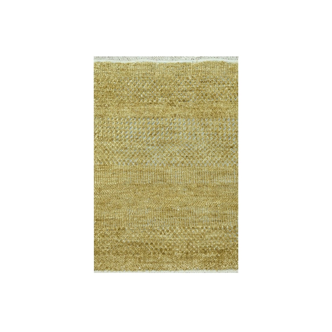 Rug 2'x2' Brown Modern Grass Design Wool and Silk Hand Knotted Mat Square (1 of 5)