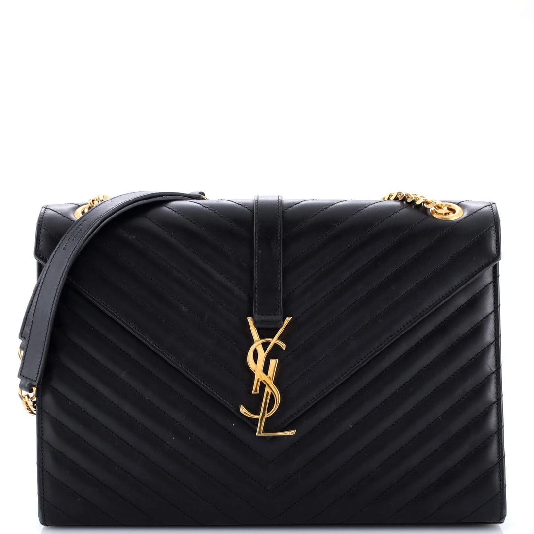 Large Saint Laurent Classic Monogram Envelope Satchel Matelasse Chevron Leather: Large Saint Laurent Classic Monogram Envelope Satchel Matelasse Chevron Leather This listing features Large Saint Laurent Classic Monogram Envelope Satchel Matelasse Chevron Leather. Item specifics ar