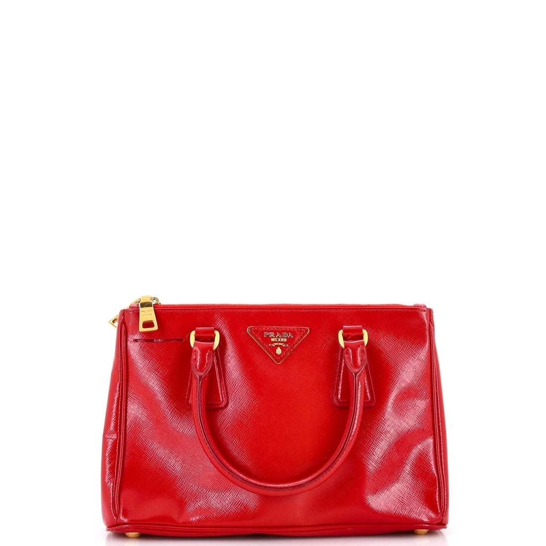 Mini Prada Double Zip Lux Tote Vernice Saffiano Leather (1 of 6)