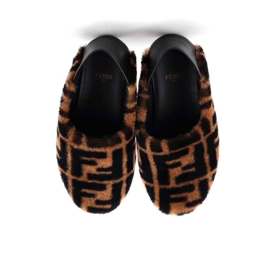 Shearling Fendi Women's FF Slippers Zucca - 2