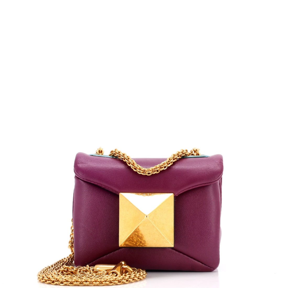 Micro Valentino Garavani One Stud Chain Flap Bag Leather (1 of 6)