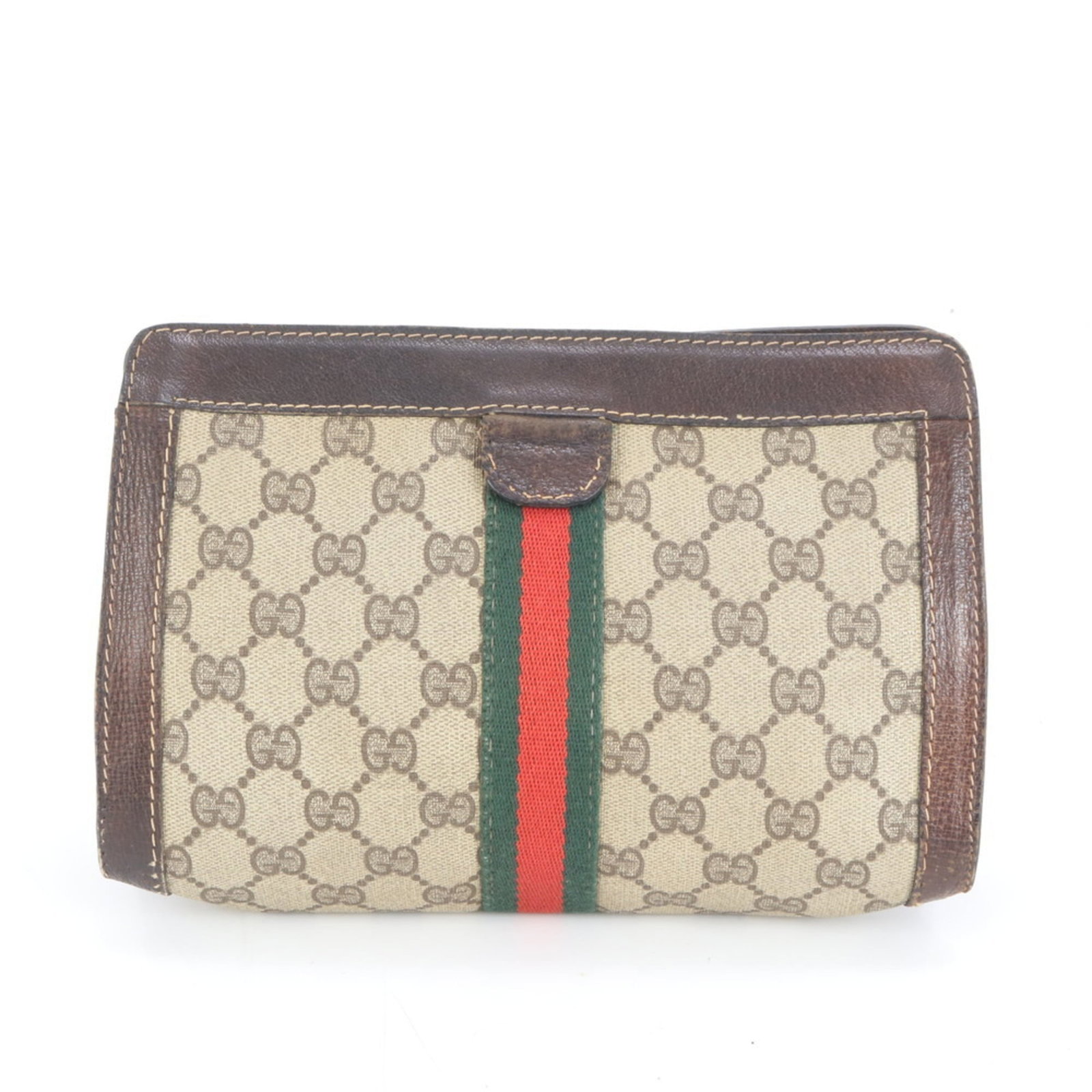 Coated Canvas - Gucci Clutch Bag Leather (1 of 8)