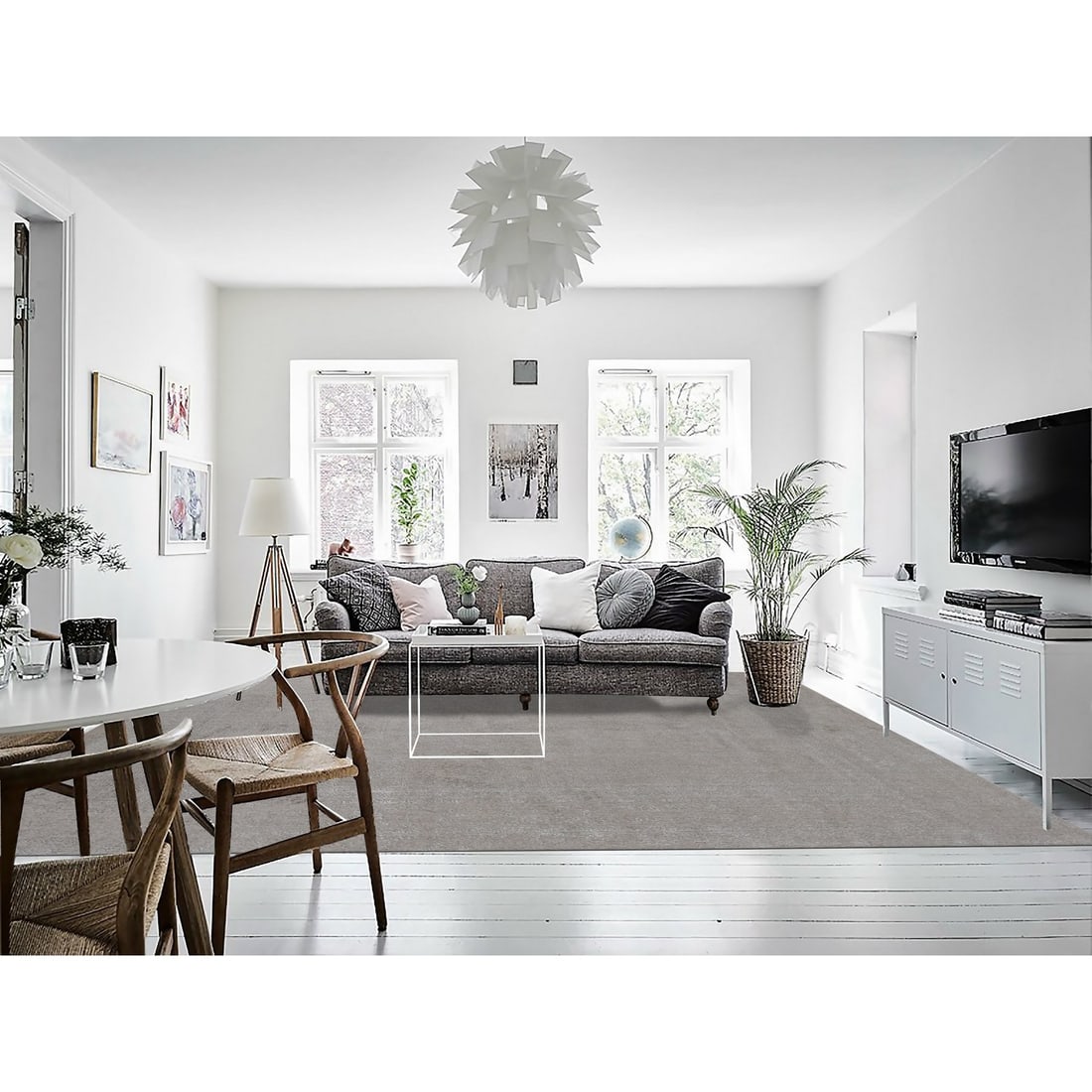 Rug 8'9"x12'1"Taupe Fine Jacquard Loomed Wool and Silk Zoroastrian Design - 2