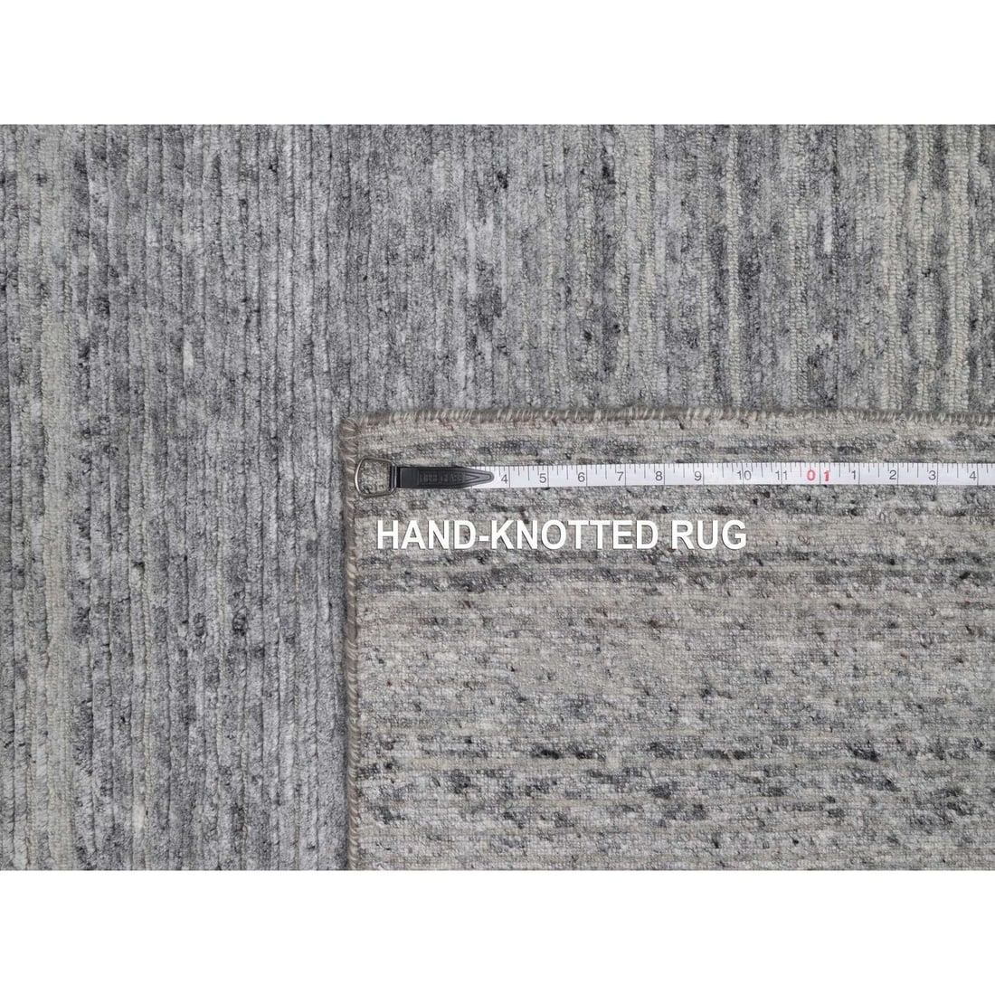 Rug 8'x9'10" Gray Modern Design Nepali Weave Hand Knotted Natural Wool - 11