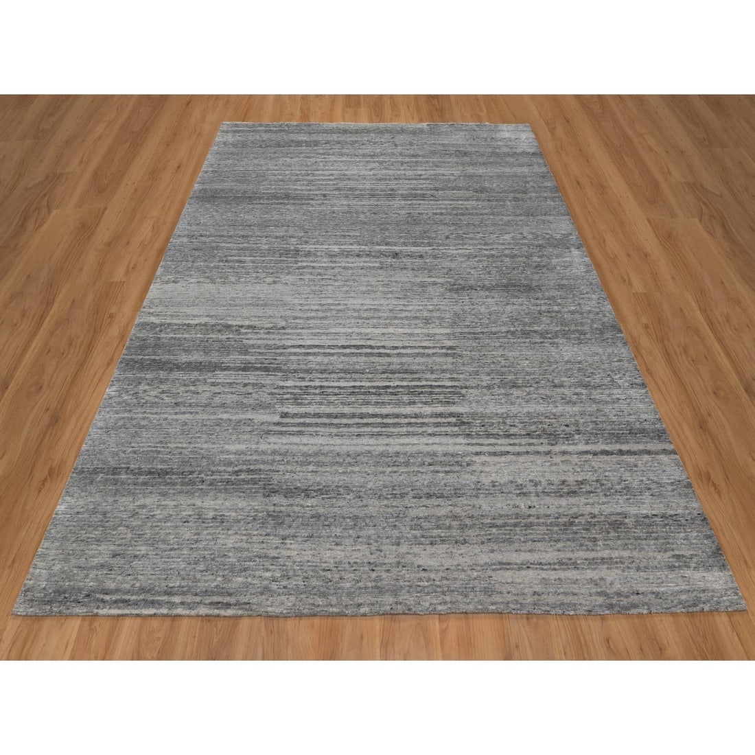 Rug 8'x9'10" Gray Modern Design Nepali Weave Hand Knotted Natural Wool - 2