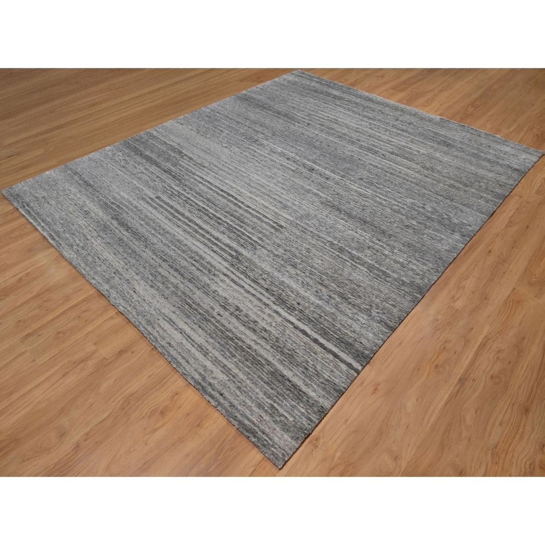 Rug 8'x9'10" Gray Modern Design Nepali Weave Hand Knotted Natural Wool - 3