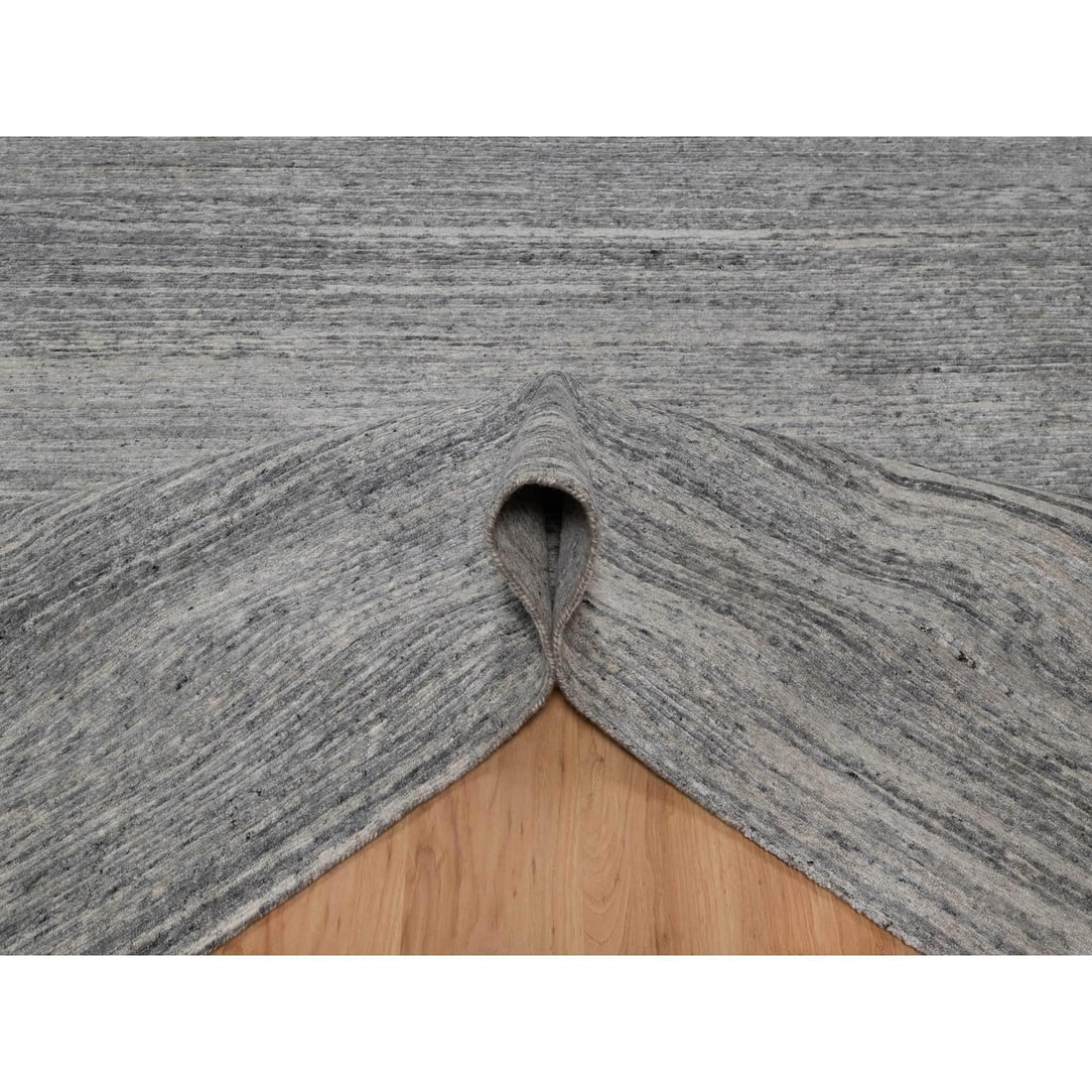 Rug 8'x9'10" Gray Modern Design Nepali Weave Hand Knotted Natural Wool - 5