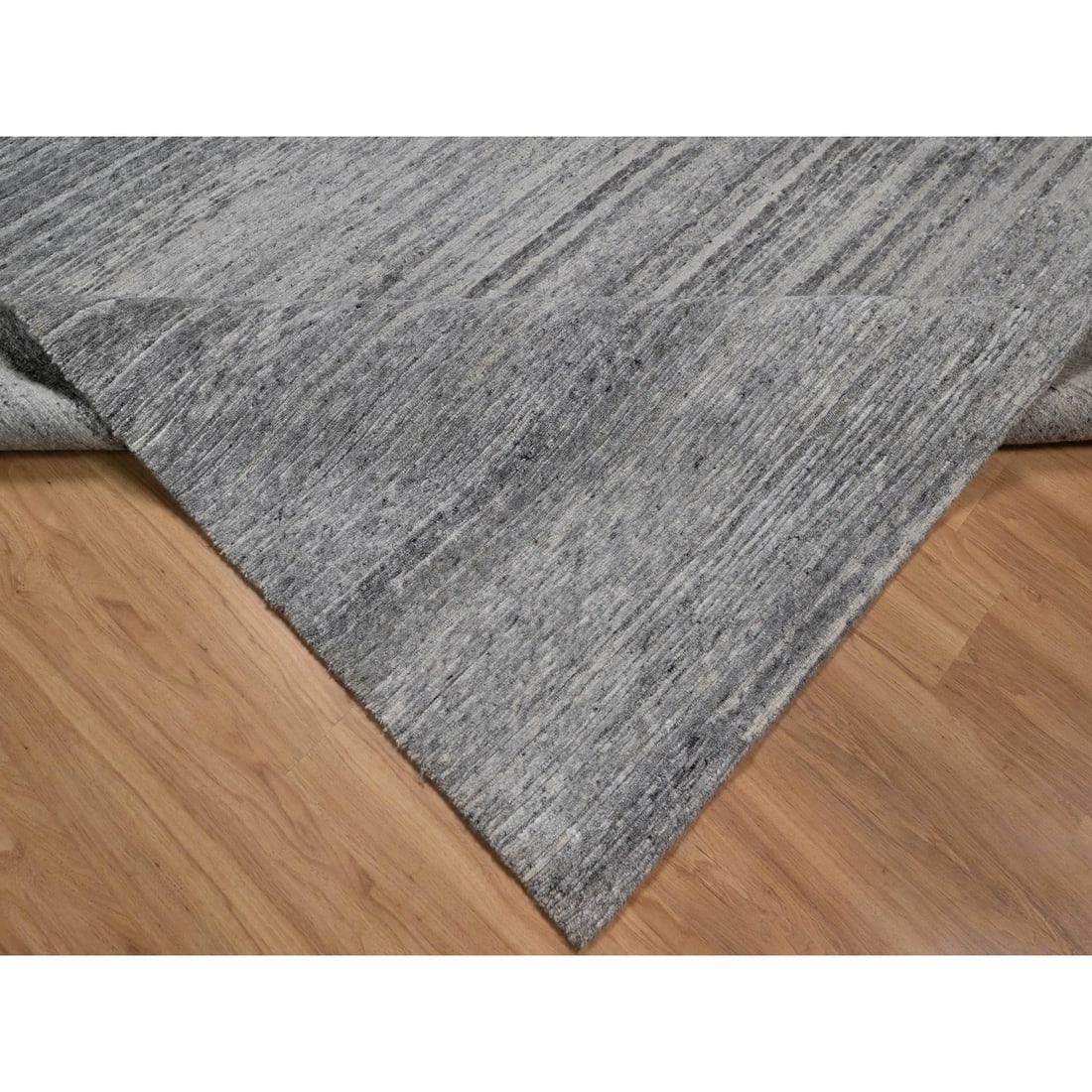 Rug 8'x9'10" Gray Modern Design Nepali Weave Hand Knotted Natural Wool - 6