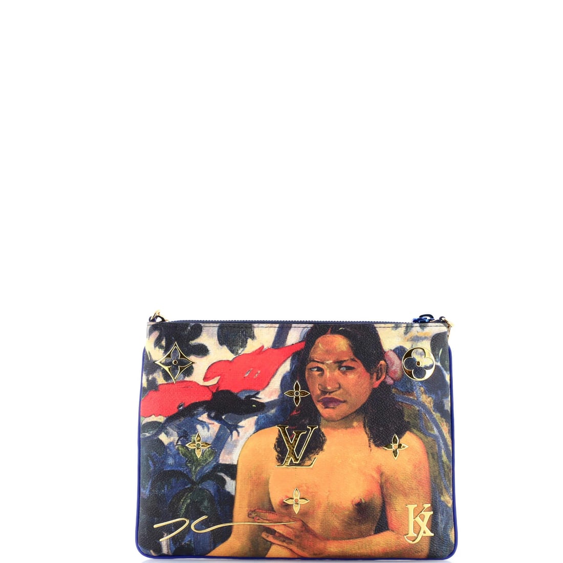 Canvas Louis Vuitton Pochette Clutch Limited Edition Jeff Koons Gauguin Print - 3