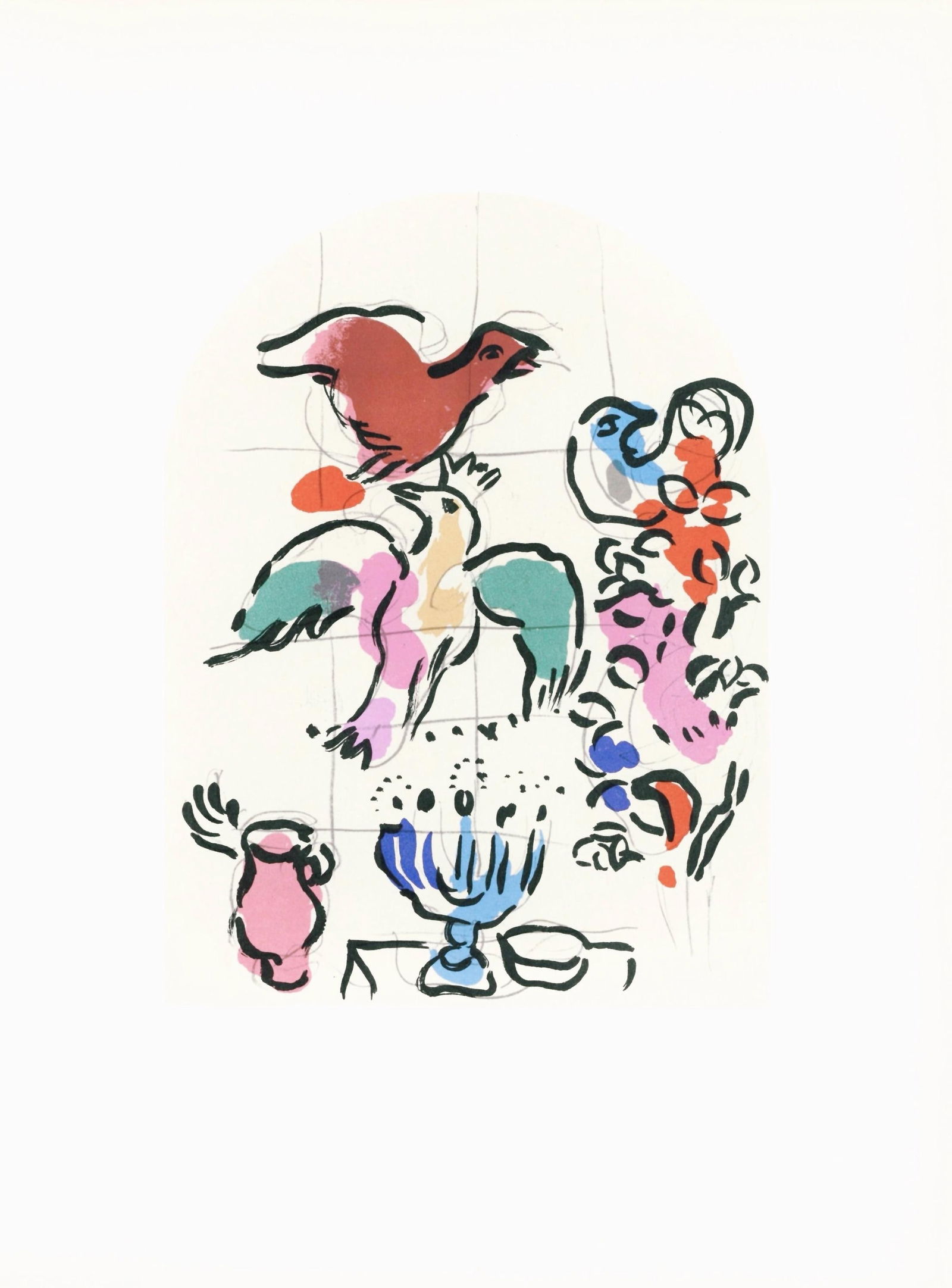 Lithograph - Marc Chagall - Tribe of Asher - Jerusalem Windows - 5