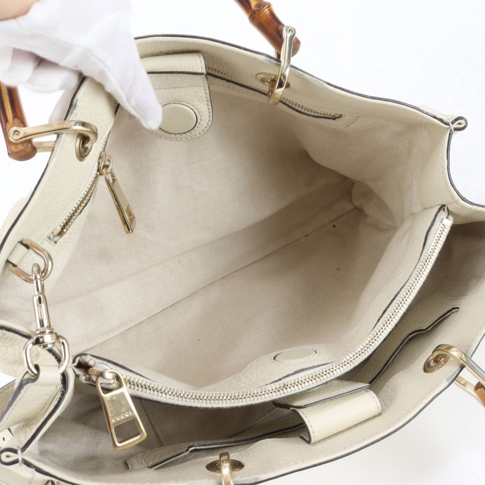 Leather - Gucci Handbag - Shoulder Bag - Tote Bag Bamboo - 7
