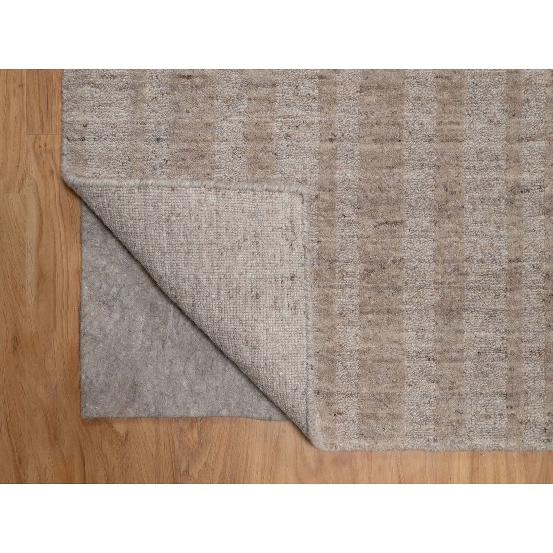 Rug 2'6"x8' Brown Natural Wool Salt and Pepper Effect Hand Loomed Runner - 3