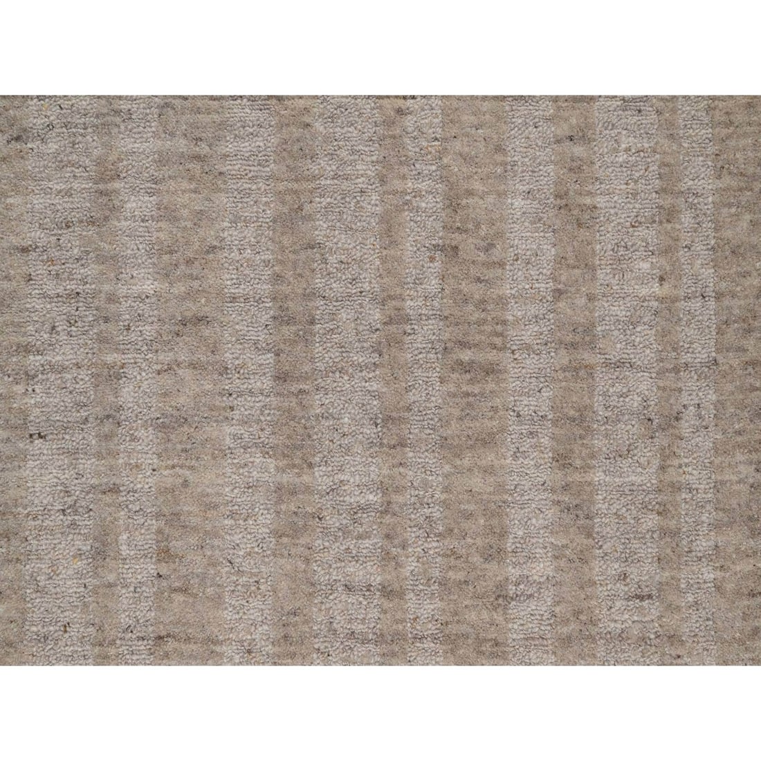 Rug 2'6"x8' Brown Natural Wool Salt and Pepper Effect Hand Loomed Runner - 5