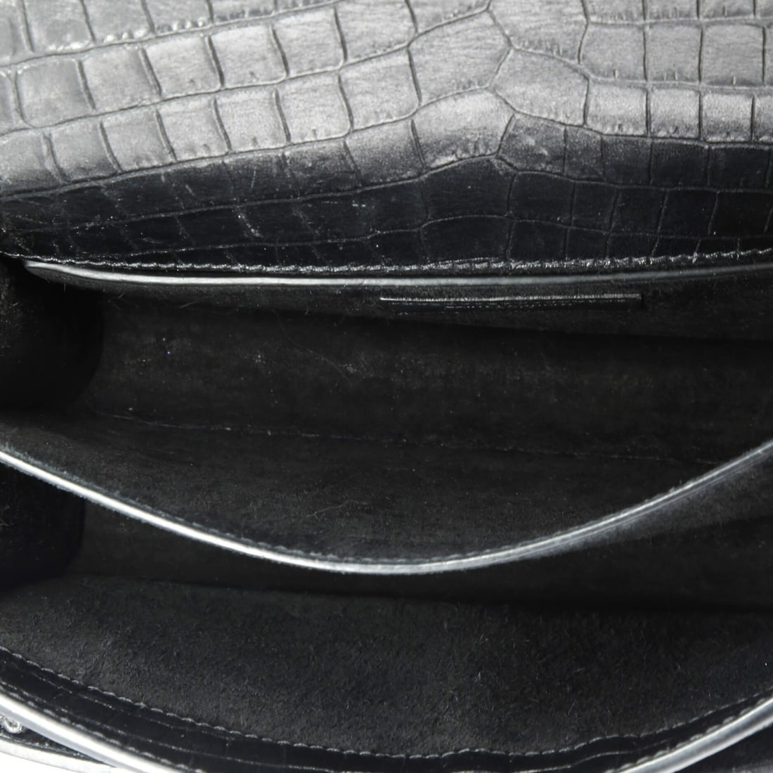 Medium Saint Laurent Sunset Crossbody Bag Crocodile Embossed Leather - 5