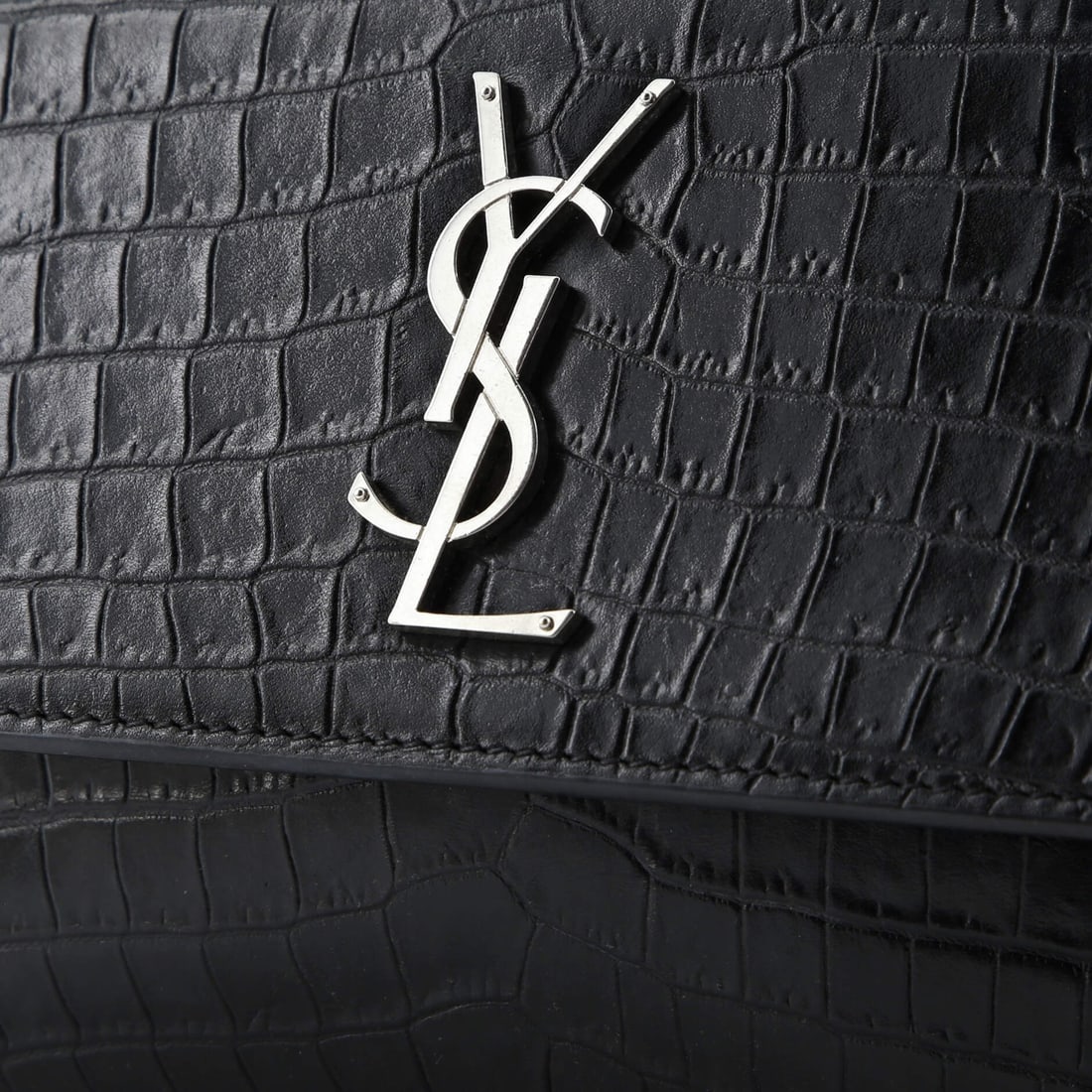 Medium Saint Laurent Sunset Crossbody Bag Crocodile Embossed Leather - 6