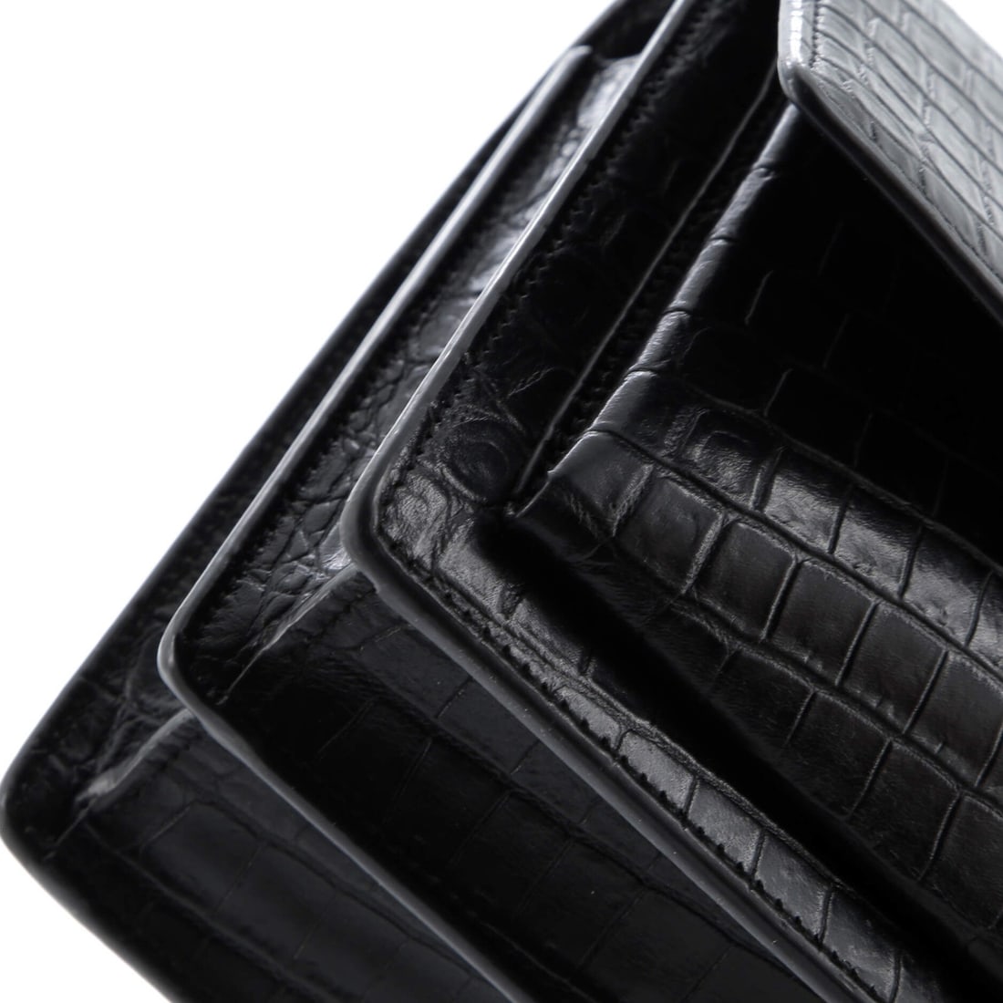 Medium Saint Laurent Sunset Crossbody Bag Crocodile Embossed Leather - 7