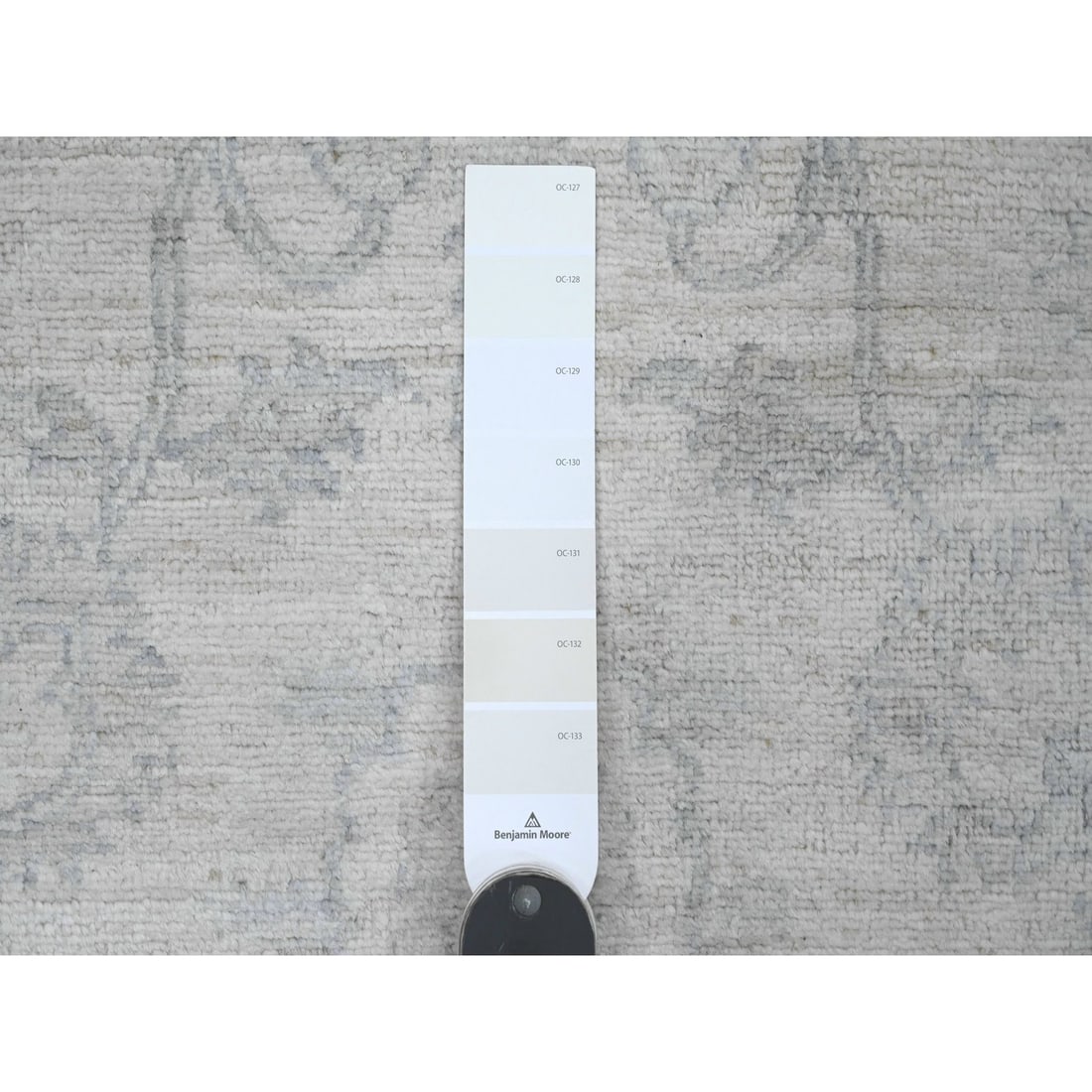 Rug 2'5"x11'1" White Washed Peshawar Leaf Design Hand Knotted Wool Runner - 3