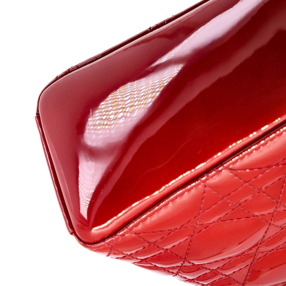 Mini Christian Dior Lady Dior Chain Bag Cannage Quilt Patent - 7