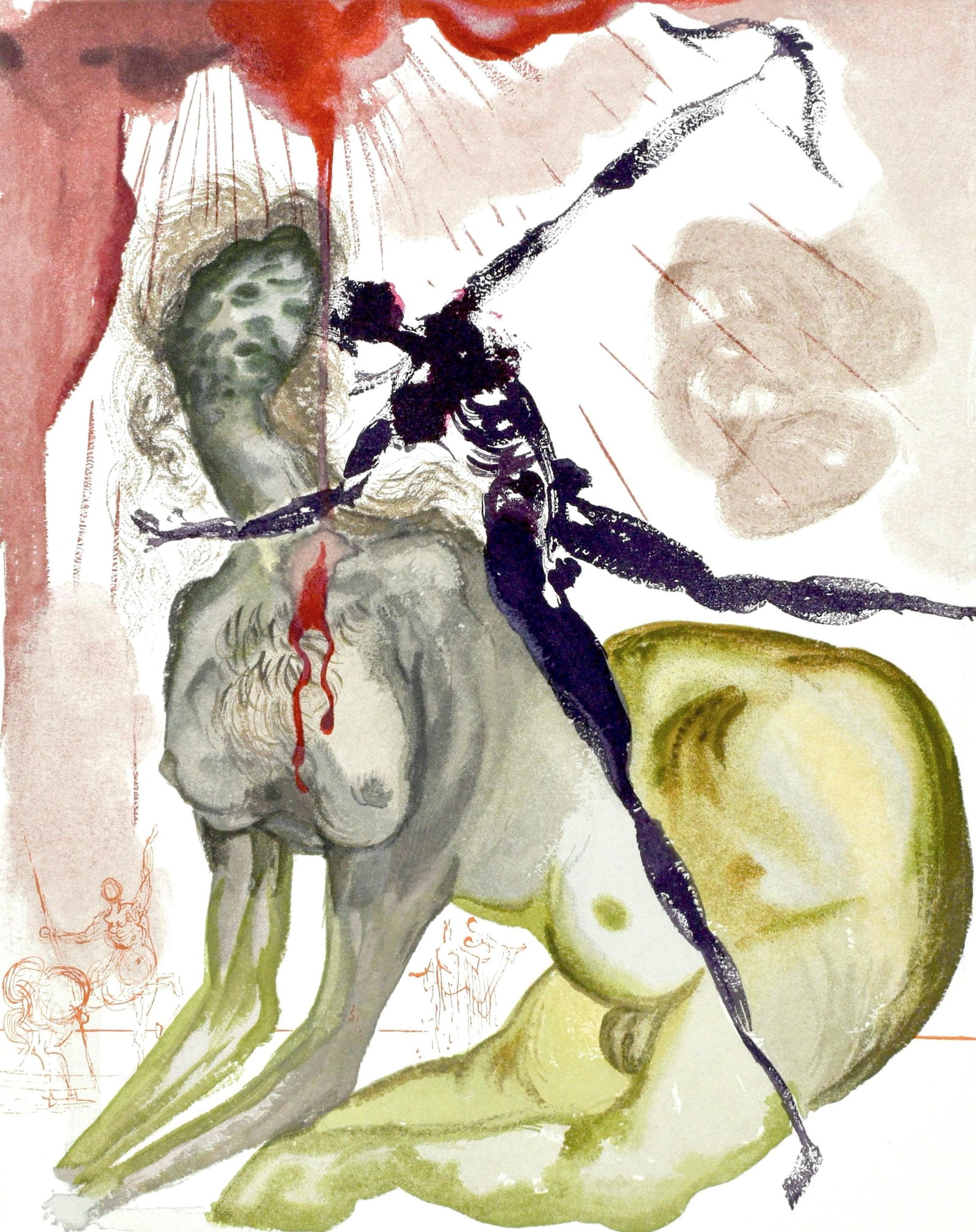 Woodcut - Salvador Dali - Inferno XII (Michler/ Lpsinger 1039-1138; Field 189-200) - La Divina (1 of 8)