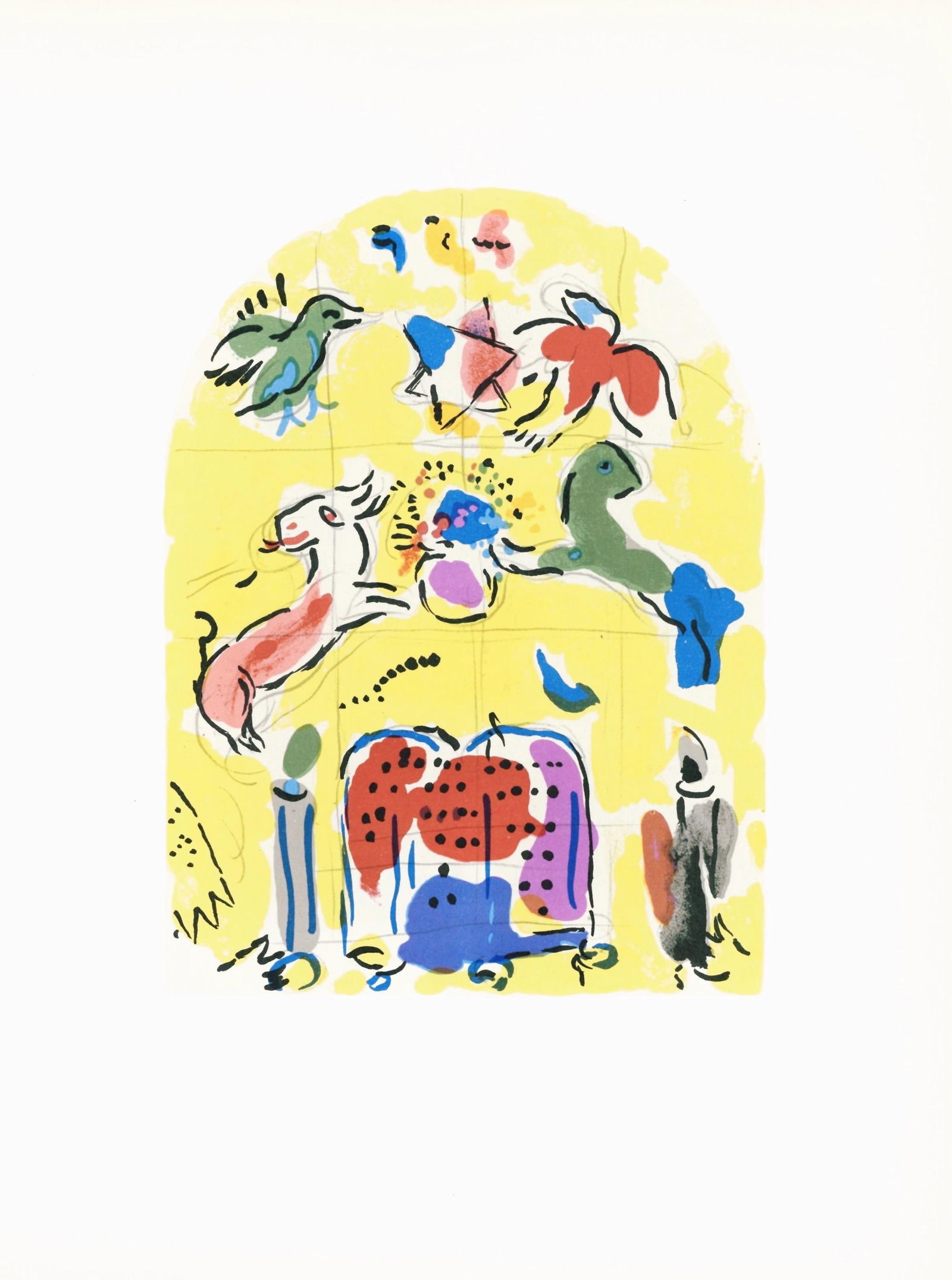 Lithograph - Marc Chagall - Tribe of Levi - Jerusalem Windows - 5