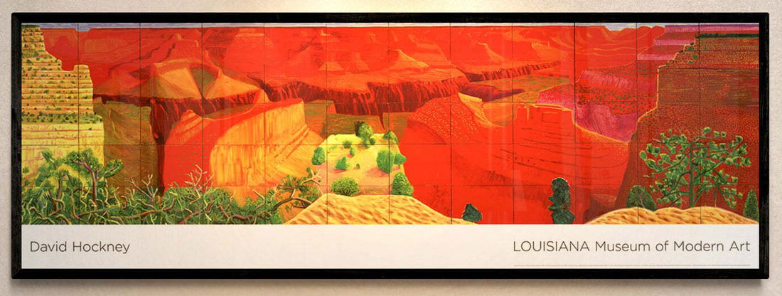 Multic DAVID HOCKNEY A Closer Grand Canyon 18" x 53.75" Poster 2011 Pop Art Red - 2
