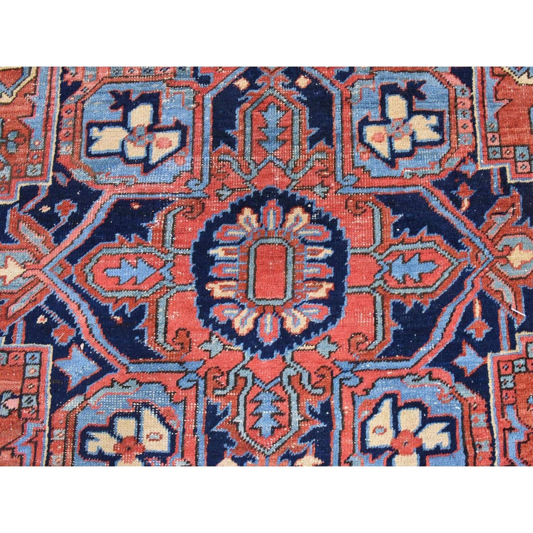 Rug 7'2"x10' Clay Red Antique Zoroastrian Heris Pure Wool Hand Knotted - 4