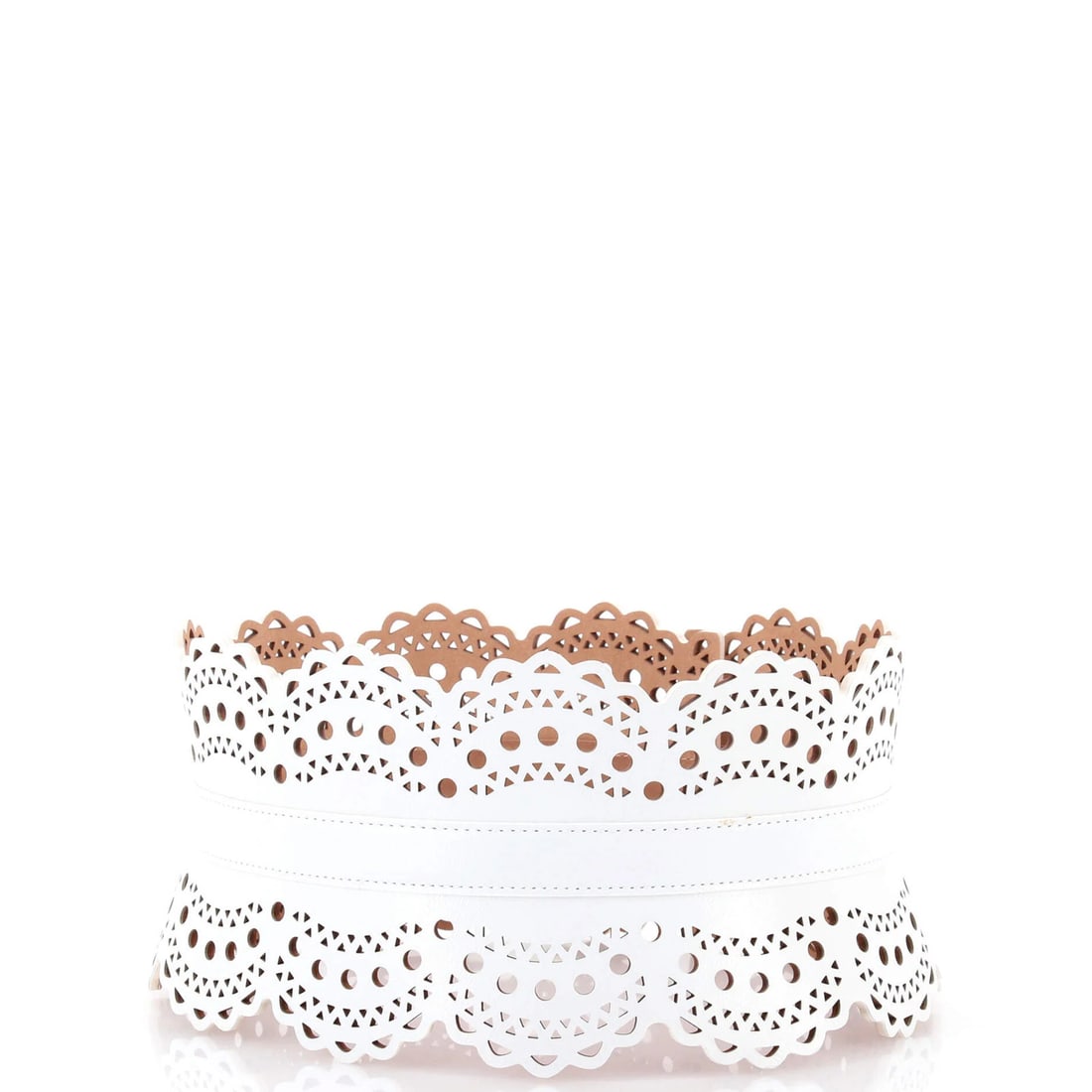 Wide Alaia Waist Belt Laser Cut Leather - 2