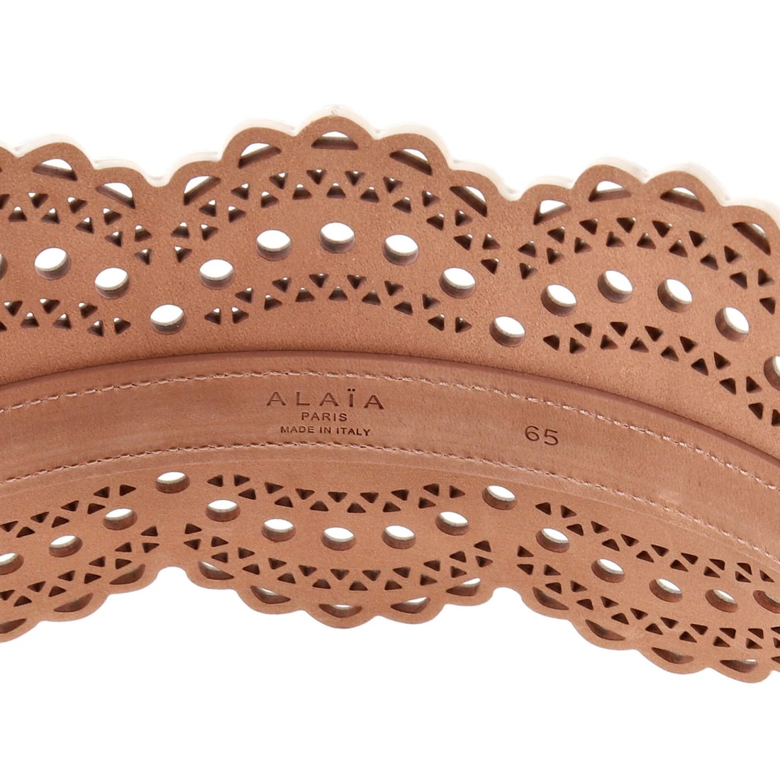 Wide Alaia Waist Belt Laser Cut Leather - 3