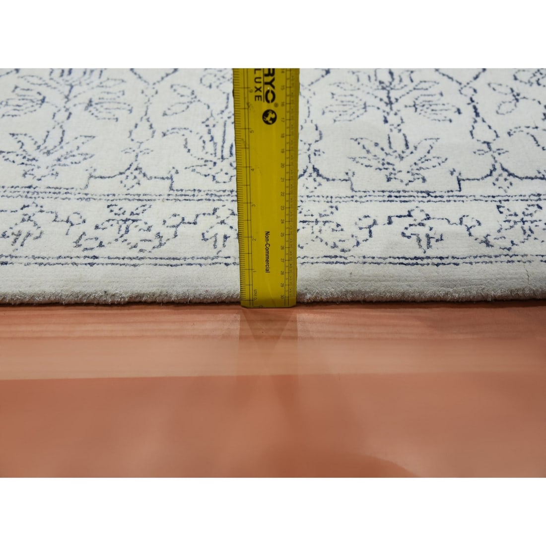 Rug 9'1"x11'10" Ivory Hand Knotted 100% Cotton Agra Design - 10