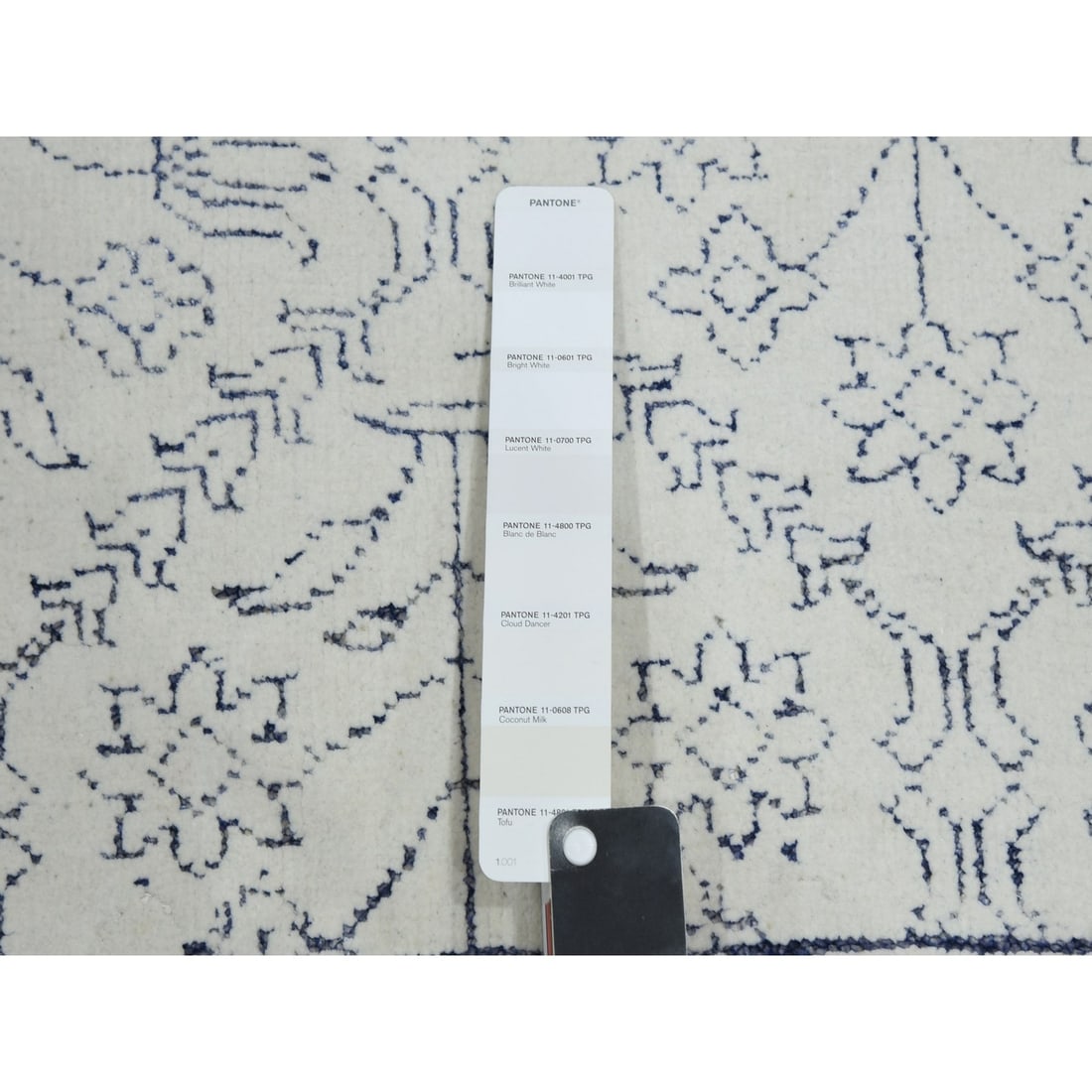 Rug 9'1"x11'10" Ivory Hand Knotted 100% Cotton Agra Design - 7